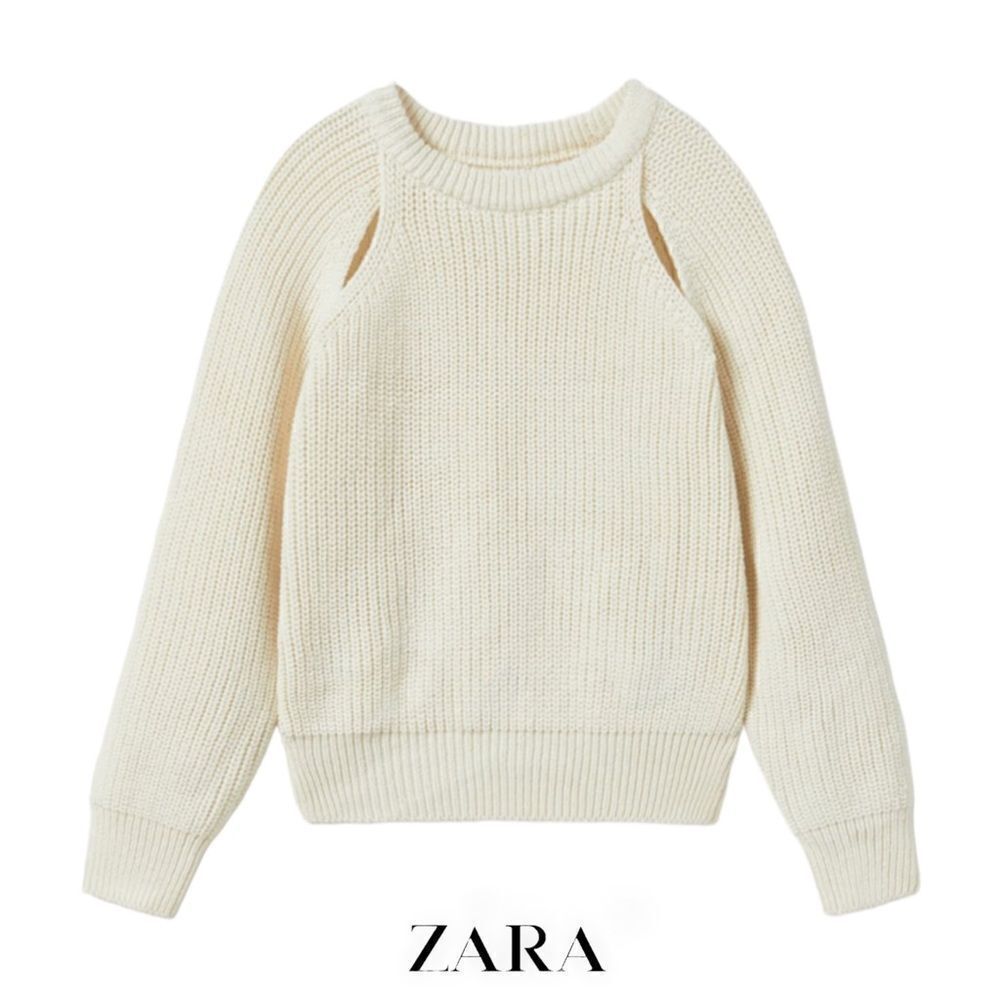 ZARA Kids | Ivory Cut Out Knit Sweater | Size 12 (11-12Y) | Code 2209/701
